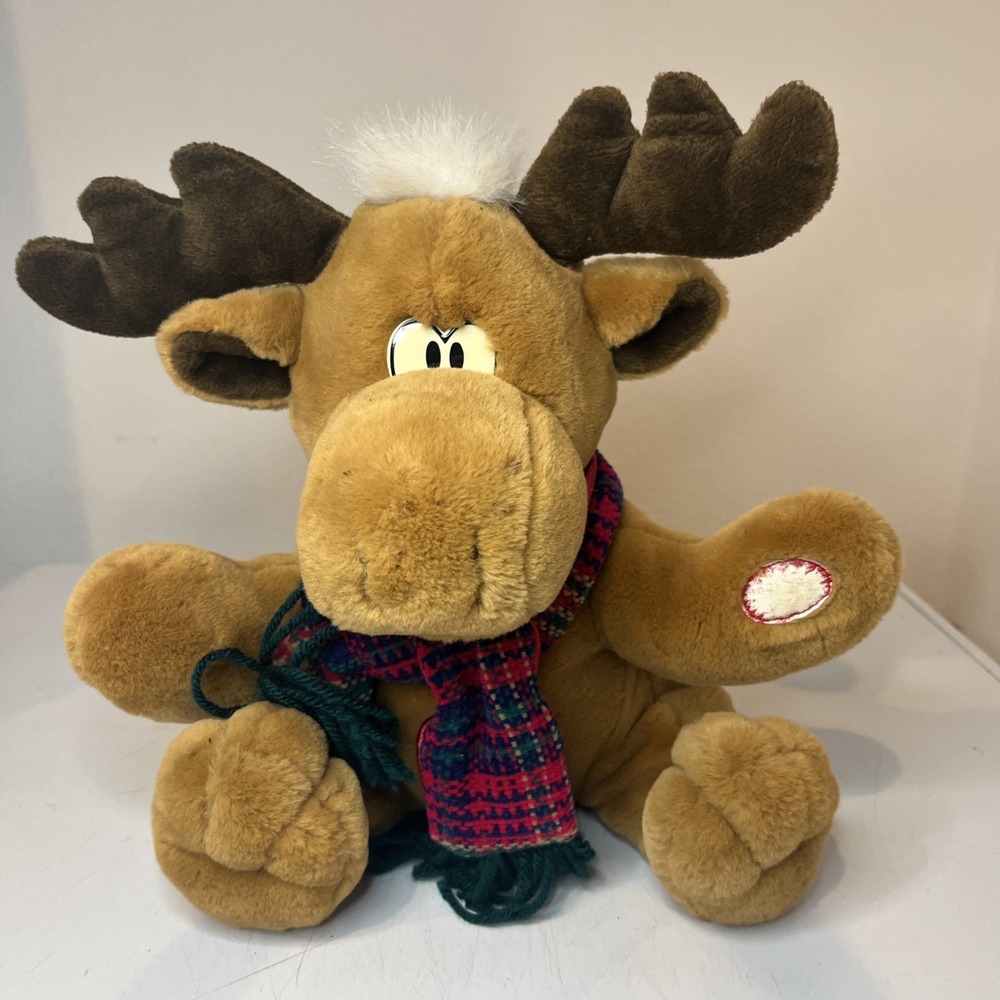 Dan Dee Animated Christmas Moose Reindeer Plush Animal "Grandma Got Run Over"